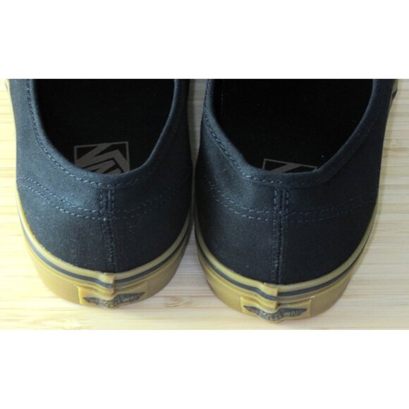 Vans Men's Authentic Black Rubber Canvas Gum Bottom Skate Boat shoes Sizes NIB - Picture 5 of 7